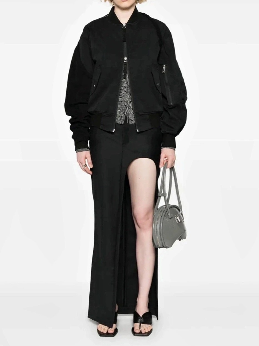 Helmut Lang Logo Bomber Jacket Black